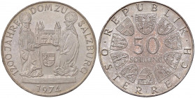 Austria - Repubblica (1946-2001) - 50 Schilling 1974 "1200° anniversario Cattedrale Salisburgo" - KM# 2921 Ag
 
FDC