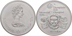 Canada - Elisabetta II - 10 Dollari 1974 "Olimpiadi di Montreal - Testa di Zeus" - KM# 93 Ag
 In capsula
FDC