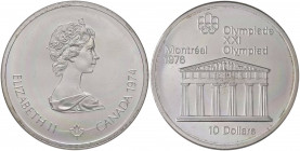 Canada - Elisabetta II - 10 Dollari 1974 "Olimpiadi di Montreal - Tempio" - KM# 94 Ag
 In capsula
FDC