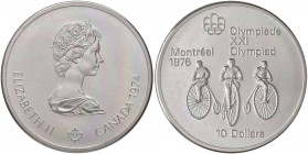 Canada - Elisabetta II - 10 Dollari 1974 "Olimpiadi di Montreal - Ciclismo" - KM# 95 Ag
 In capsula
FDC