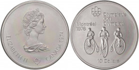 Canada - Elisabetta II - 10 Dollari 1974 "Olimpiadi di Montreal - Ciclismo" - KM# 95 Ag
 In capsula
FDC