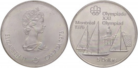 Canada - Elisabetta II - 5 Dollari 1973 "Olimpiadi di Montreal - Barche a Vela" - KM# 84 Ag
 In capsula
FDC