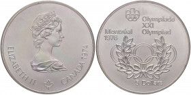 Canada - Elisabetta II - 5 Dollari 1974 "Olimpiadi di Montreal 1976 - Anelli Olimpici" - KM# 89 Ag
 In capsula
FDC