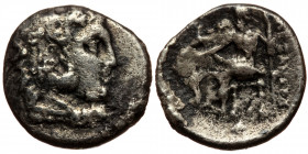 Macedonian Kindgdom, Alexander III (336-323 BC) or diadochoi, AR drachm (Silver, 17,0 mm, 3,72 g), 4th-3rd centuries BC. Obv: Head of Herakles in lion...