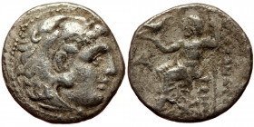 Macedonian Kindgdom, Alexander III (336-323 BC) or diadochoi, AR drachm (Silver, 17,6 mm, 3,99 g), 4th-3rd centuries BC. Obv: Head of Herakles in lion...