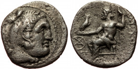 Macedonian Kindgdom, Alexander III (336-323 BC) or diadochoi, AR drachm (Silver, 17,9 mm, 3,72 g), 4th-3rd centuries BC. Obv: Head of Herakles in lion...