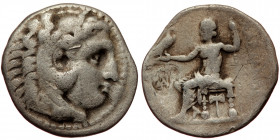 Macedonian Kindgdom, Alexander III (336-323 BC), Miletus, AR drachm (Silver, 18,6 mm, 4,09 g), ca. 295-275 BC. Obv: Head of Herakles in lion-skin head...