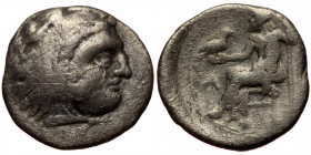 Macedonian Kindgdom, Alexander III (336-323 BC) or diadochoi, AR drachm (Silver, 17,3 mm, 3,68 g), 4th-3rd centuries BC. Obv: Head of Herakles in lion...
