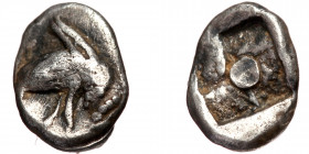 Ionia, Phokaia AR Hemiobol (Silver, 6 mm, 0.28 g) ca 521-478 BC. 
Obv: Head of a griffin to left. 
Rev: Rough incuse square. 
Ref: CNG E-Auction 41...