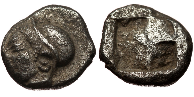 Ionia, Phokaia, AR obol (Silver, 9,9 mm, 1,31 g), ca. 521-478 BC. Obv: Archaic h...