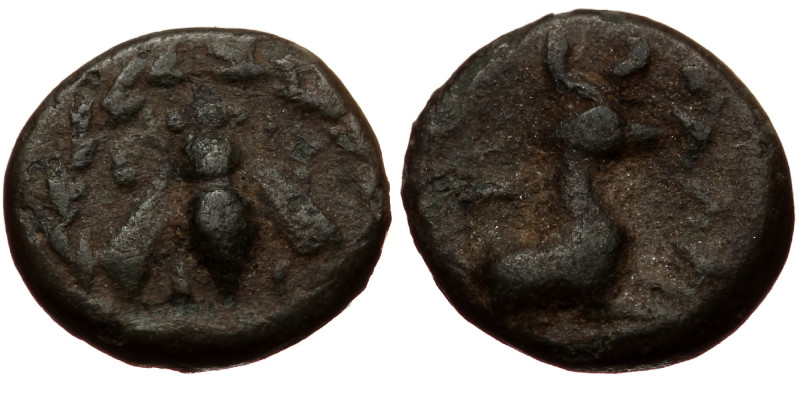 Ionia, Ephesos, AE chalkous (Bronze, 10,6 mm, 1,10 g), ca. 2nd-1st centuries BC,...