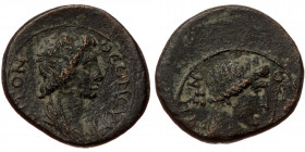 Mysia, Pergamum, AE 17 (brass?, 3,19 g, 17 mm) uncertain, issue: Roma and Senate (c. AD 40/60 (?)) Obv: ΘƐΟΝ ϹΥΝΚΛΗΤΟΝ; draped bust of Senate, from fr...