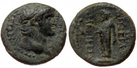 Phrygia, Laodicea ad Lycum AE (Bronze, 5.54g, 19mm) Nero (54-68) Magistrate: Kor Aine(i)as (without title) 
Obv: ΝΕΡΩΝ ΣΕΒΑΣΤΟΣ; laureate head of Ner...