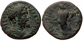 Pisidia, Antiocheia, Septimius Severus (193-211), AE (Bronze, 22,1 mm, 5,15 g). Obv: L SEPT SE - V PERT AG IM, laureate head of Septimius right.
Rev:...
