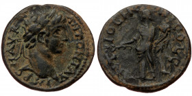 Pisidia, Antiochia, AE 22 (bronze, 5,25 g, 22 mm) Caracalla (198-217) Obv: MP C M AUR ANTONINI AV Bust laureated r.
Rev: ANTIOCH GENI COL CA Tyche l....