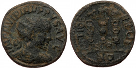 Pisidia, Antiocheia, Philip I Arab (244-249), AE (Bronze, 26,2 mm, 9,36 g). Obv: IMP M VI PHILIPPVS AVG, radiate, cuirassed and draped bust of Philip ...