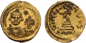 Heraclius (610-641), with Heraclius Constantinus, AV solidus (Gold, 21,7 mm, 4.45 g), uncertain eastern military mint, 4th officina, struck circa 613-...