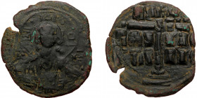 Romanus III Argyrus (1028-1034), Follis AE (bronze, 9,15 g, 30 mm), Anonymous, Constantinople Obv: + EMMA-NOVHΛ around, IC-XC to right and left of bus...