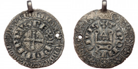 FRANCE. Philip III (1270-1285) or Philip IV (1285-1314). AR Gros Tournois (Silver, 3.54g, 25mm)
Obv: + PhILIPPVS REX, Cross pattée.
Rev: TVRONVS CIV...