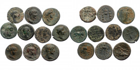 10 Roman Provincial coins (Bronze, 74,0g)