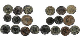 10 Roman Imperial coins (Bronze, 27,40g)