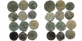 12 Byzantine bronze coins (148g)