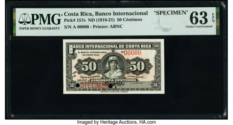 Costa Rica Banco Internacional de Costa Rica 50 Centimos ND (1918-21) Pick 157s ...