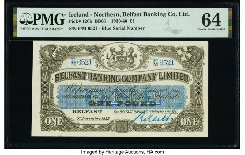 Ireland - Northern Belfast Banking Company Limited 1 Pound 9.11.1939 Pick 126b P...