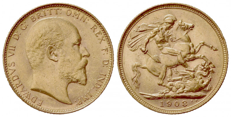 AUSTRALIA. Edoardo VII (1901-1910). Sovereign 1908. Au (22mm, 8.00g). Melbourne....