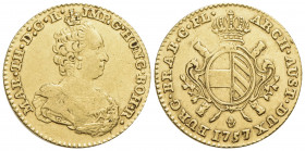 AUSTRIA - Maria Teresa e Francesco I (1740-1765) - Sovrana - 1757 Mano - (AU g. 11,05) RRR Kr. 24 - bel BB