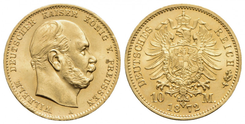 GERMANIA - PRUSSIA - Guglielmo I (1861-1888) - 10 Marchi - 1872 A - AU Kr. 502 -...
