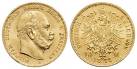 GERMANIA - PRUSSIA - Guglielmo I (1861-1888) - 10 Marchi - 1872 A - AU Kr. 502 - FDC