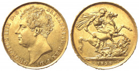 GRAN BRETAGNA. Giorgio IV (1820-1830). 2 Pounds 1823. Au (27.5mm, 15.98g). SCBC 3798; KM 690. BB+