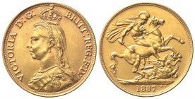 GRAN BRETAGNA. Victoria (1837-1901). 2 Pounds 1887. Au (29mm, 15.99g). SCBC 3865; KM 768. SPL