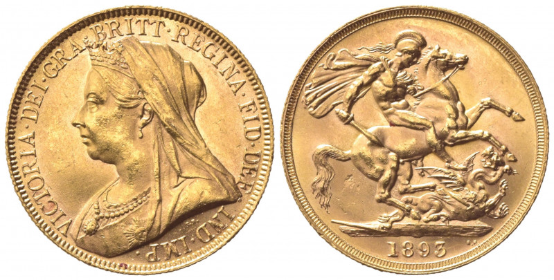 GRAN BRETAGNA. Victoria (1837-1901). 2 Pounds 1893. Au (28mm, 16.00g). SCBC 3873...