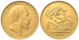 GRAN BRETAGNA. Edoardo VII (1901-1910). 5 Pounds 1902. Au (36mm, 39.85g). SCBC 3965; KM 807. SPL