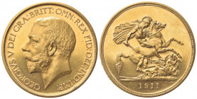 GRAN BRETAGNA. Giorgio V (1910-1936). 5 Pounds 1911. Au (36mm, 40.00g). SCBC 3994; KM 822. SPL