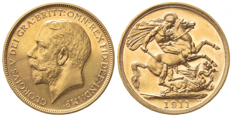 GRAN BRETAGNA. Giorgio V (1910-1936). 2 Pounds 1911. Au (28mm, 16.00g). SCBC 399...
