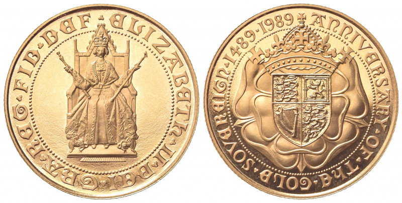 GRAN BRETAGNA. Elisabetta II. 2 Pounds 1989. Au (28mm, 16.00g). 500° Anniversari...