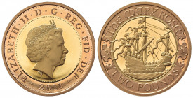 GRAN BRETAGNA. Elisabetta II. 2 Pounds 2011. Au (28mm, 16.00g). 500° Anniversario del varo della Mary Rose. S. K27; KM 1199b. FDC