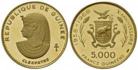 GUINEA FRANCESE. 5000 Guinee - decimo anniversario 1968. Proof Au (32mm, 19.85g). FDC