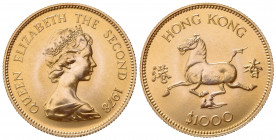 HONG KONG. Elisabetta II (1952-1997). 1000 Dollari 1978. Proof Au (28mm, 16.00g). KM 44; Fr. 4. FDC