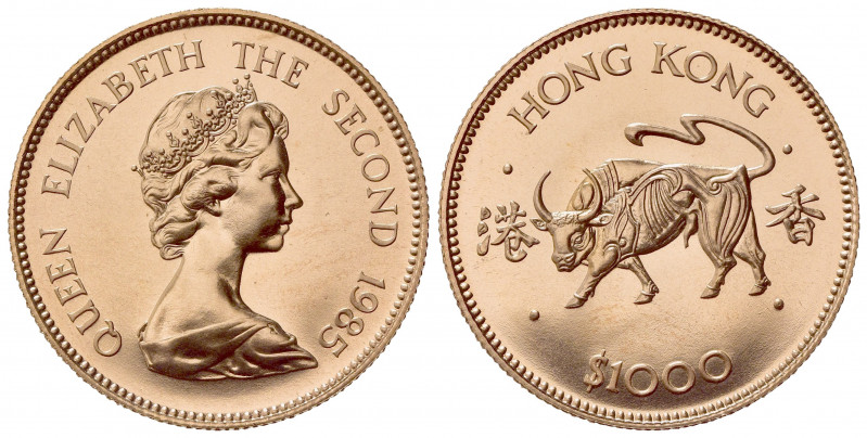 HONG KONG. Elisabetta II (1952-1997). 1000 Dollari 1985. Proof Au (28mm, 16.00g)...