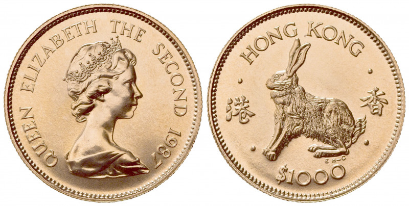 HONG KONG. Elisabetta II (1952-1997). 1000 Dollari 1987. Proof Au (28mm, 16.00g)...