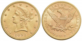 STATI UNITI D'AMERICA. 10 Dollari - 1893 - Liberty - (AU g. 16,72) Kr. 66.2 Eccezionale - FDC