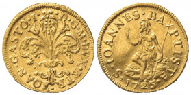 FIRENZE. Giovanni Gastone VII (1723-1737). Zecchino o Fiorino 1725. Au (20.5mm, 3.45g). MIR 345/3. BB+
