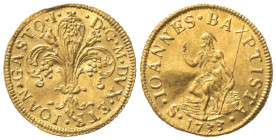FIRENZE. Giovanni Gastone VII (1723-1737). Zecchino o Fiorino 1733. Au (20.5mm, 3.49g). MIR 345/10. qSPL