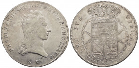 FIRENZE - Ferdinando III di Lorena (primo periodo, 1790-1801) - Francescone - 1801 - AG RRR Pag. 8a; Mont. 143 1 della data capovolto Bei fondi lucent...