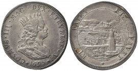 LIVORNO. Cosimo III de' Medici (1670-1723). Tollero 1697. Ar (41.5mm, 27.05g). MIR 64/12. BB
