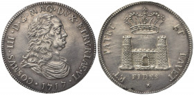 LIVORNO. Cosimo III de' Medici (1670-1723). Tollero 1717. Ar (42mm, 27.05g). MIR 65/6. BB+